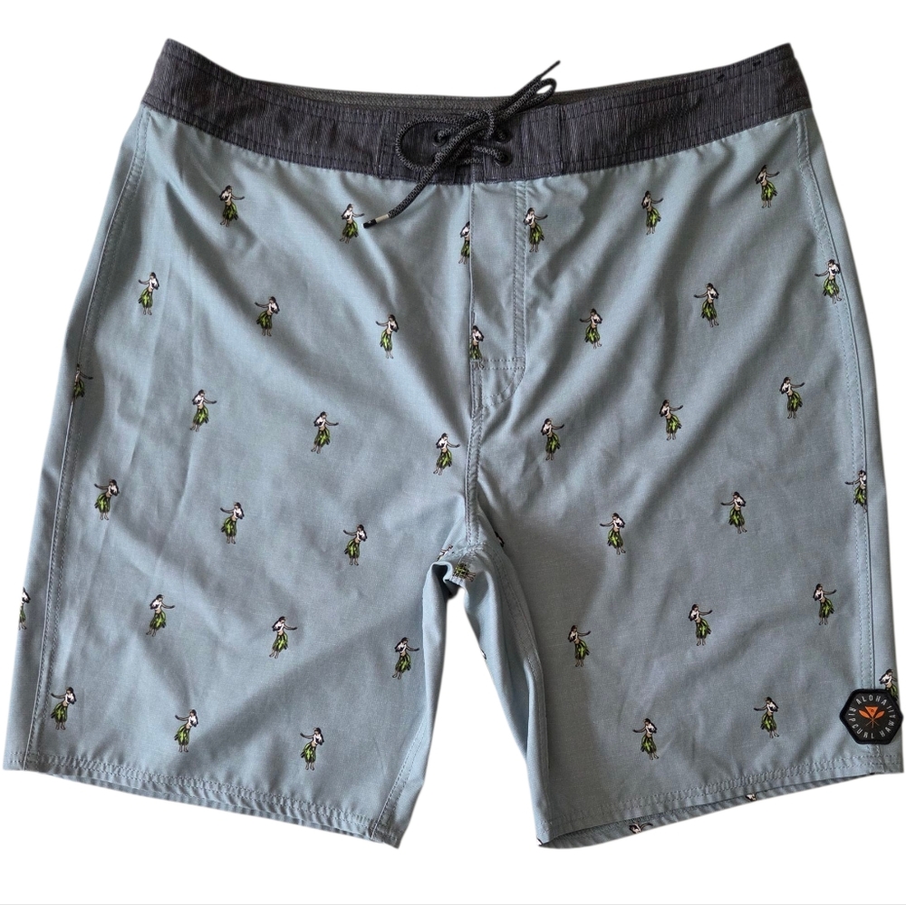 RIP CURL MIRAGE Swin Men's Short Light Blue Gray Board with Pattern-Sz 36 - Picture 2 of 15